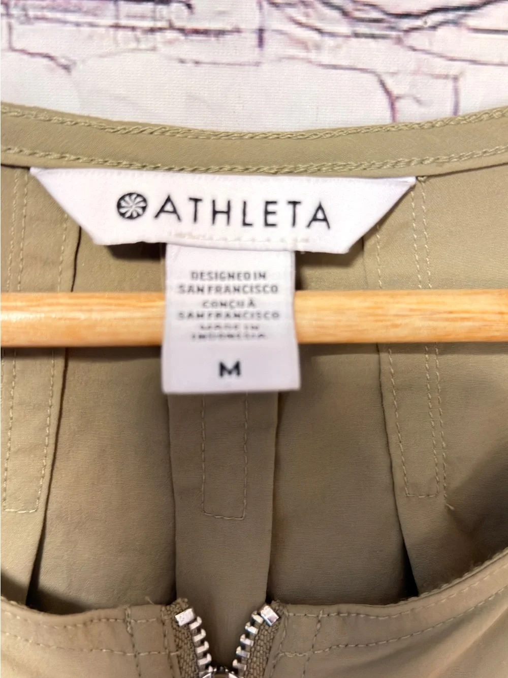 Athleta Jumpsuit Womens Green Wide Leg Athleisure Travel Lightweight Utility M - Picture 6 of 10